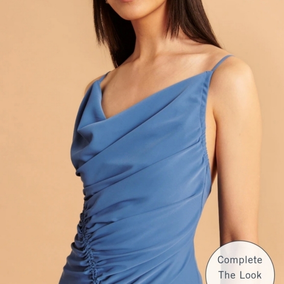 Abercrombie & Fitch - Asymmetrical Cinched Midi Dress - Size M  (NWT) - Picture 4 of 14